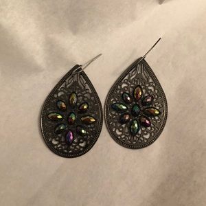 Silpada Black/multi-colored stone, drop earring